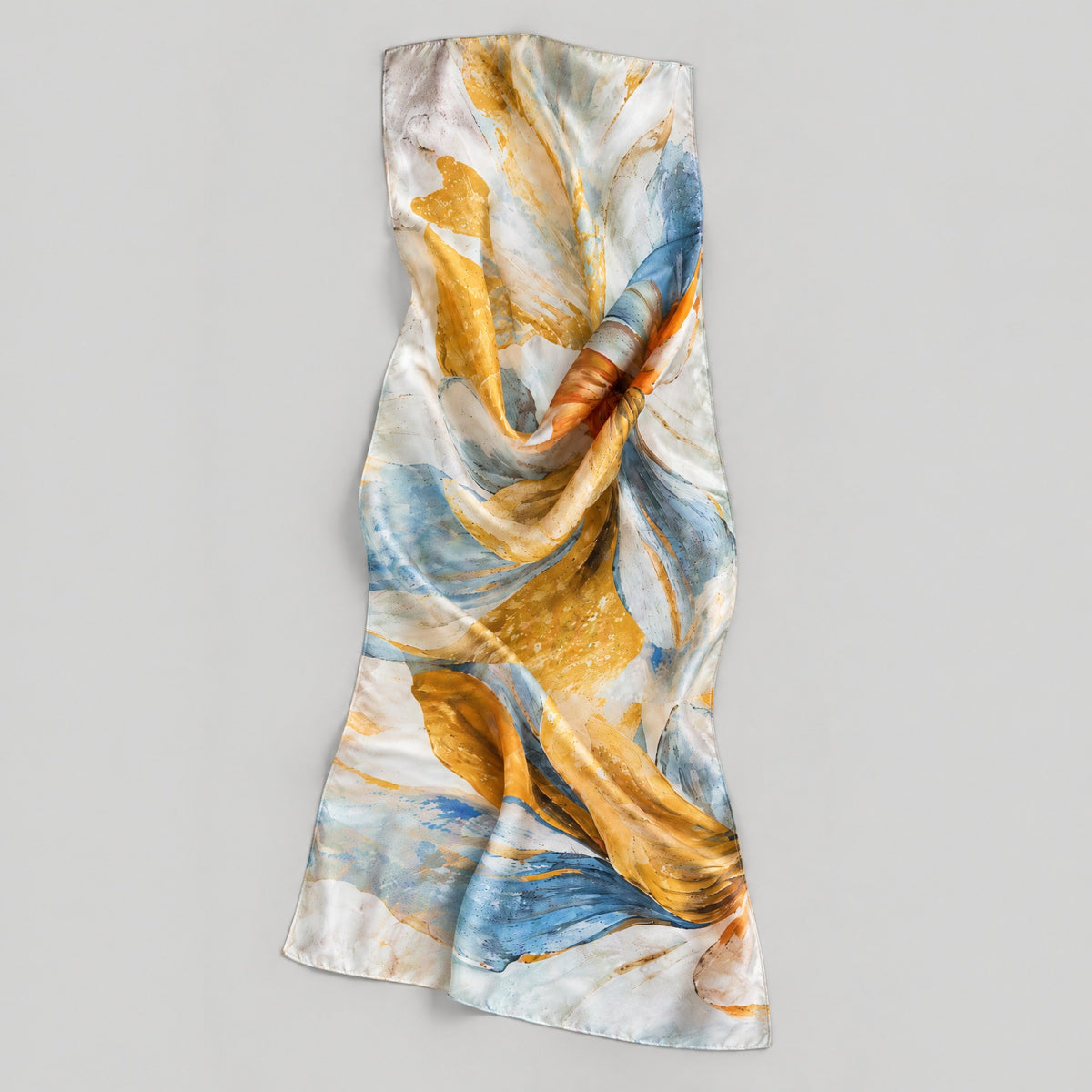 Sunlit Bloom Mulberry Silk Long Scarf – 22 x 67 in