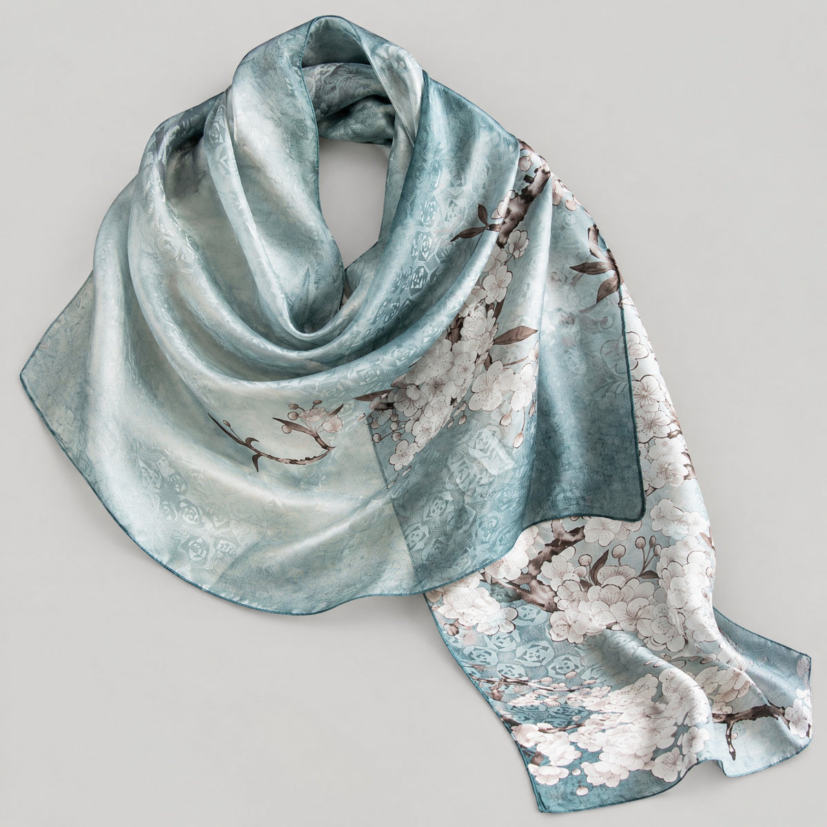 Winter Plum Mulberry Silk Long Scarf – 22 x 67 in
