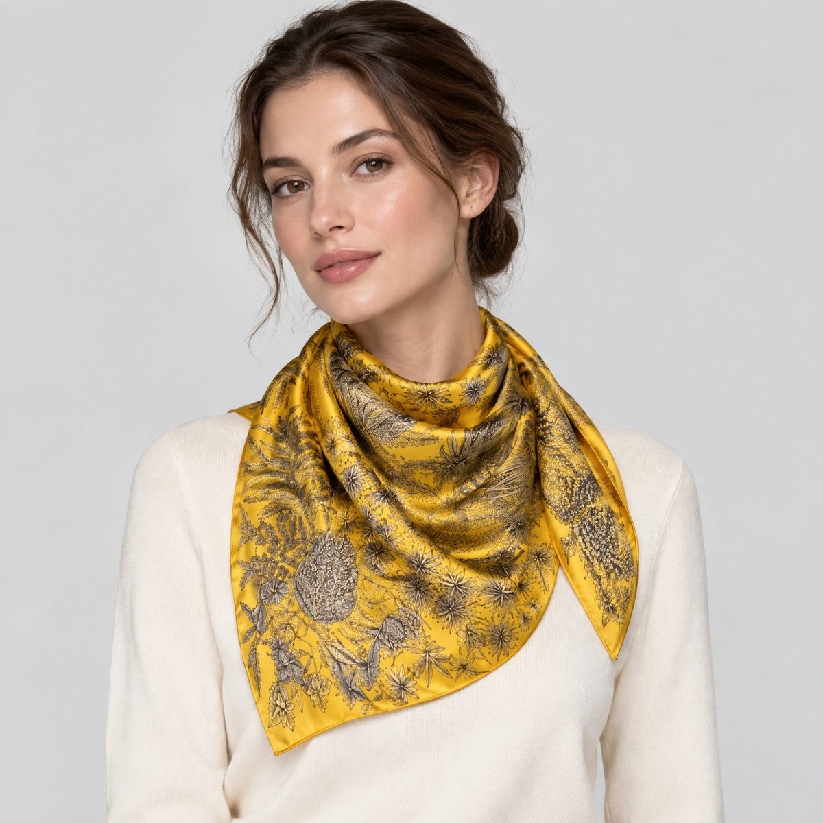 Solid Mulberry Silk Square Scarf – 34 x 34 in