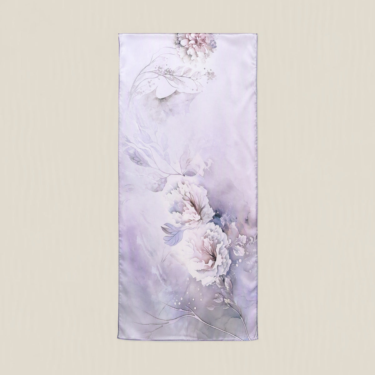 Lilac Mist mulberry silk scarf