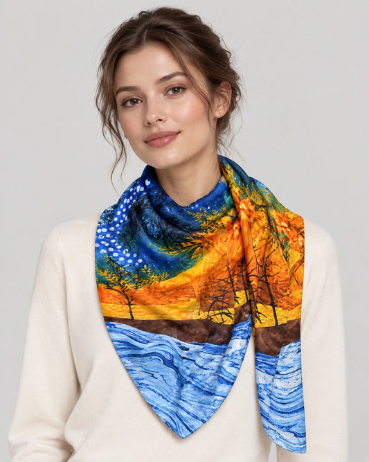 Forest Jacquard Mulberry Silk Scarf – 43 x 75 in