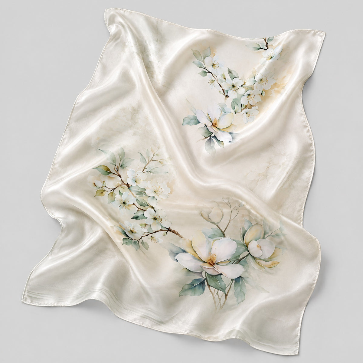 Willow Branch Mulberry Silk Long Scarf – 22 x 68 in
