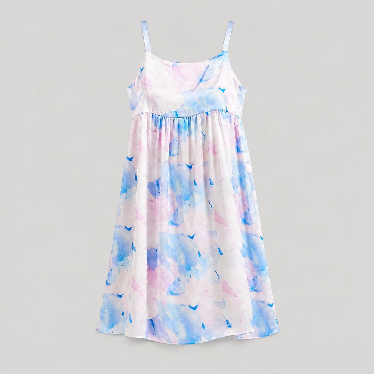 Mulberry silk nightgown laid flat, full garment view
