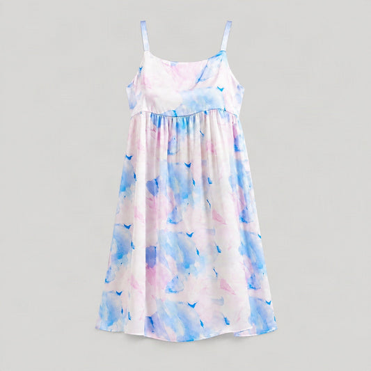 Mulberry silk nightgown laid flat, full garment view