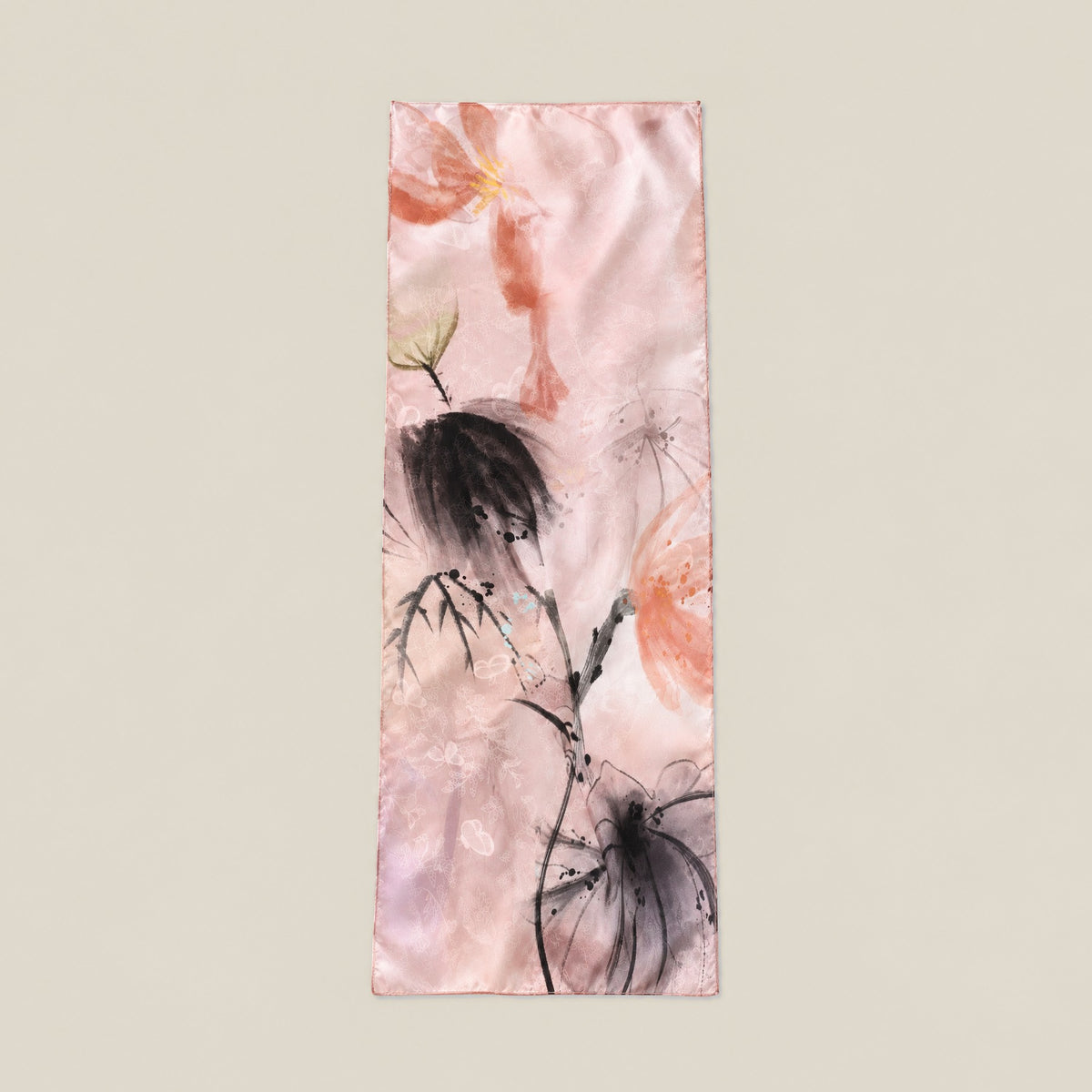 Lotus Breeze jacquard mulberry silk scarf