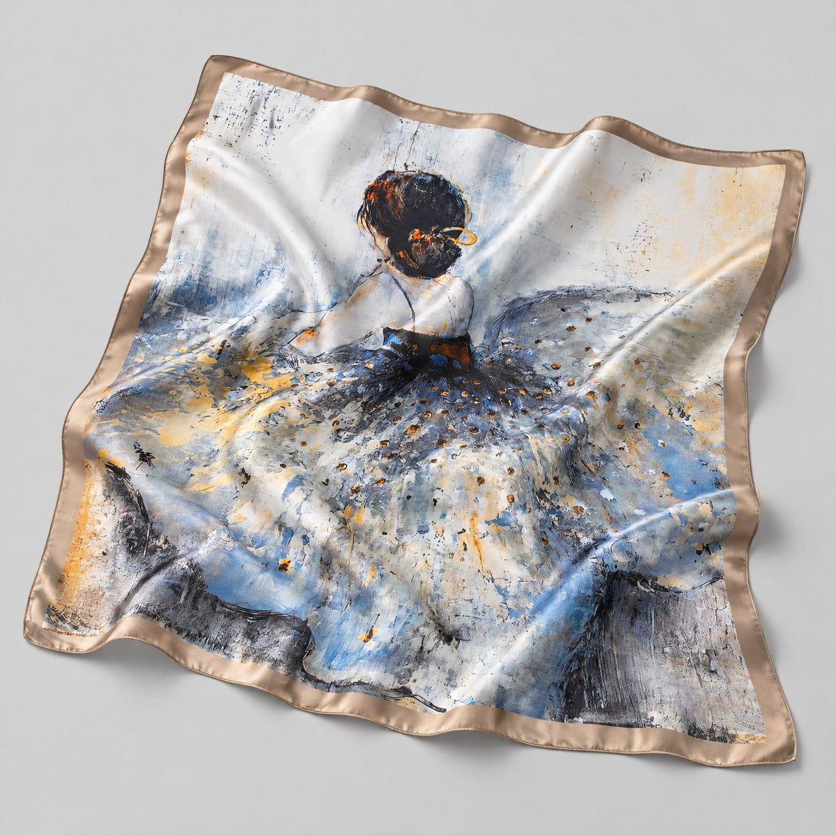 Ballet Girl Mulberry Silk Square Scarf – 26 x 26 in