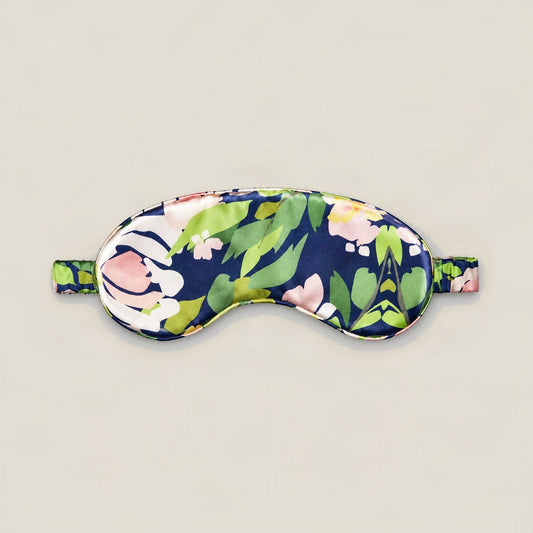 Misty Gray printed mulberry silk sleep eye mask