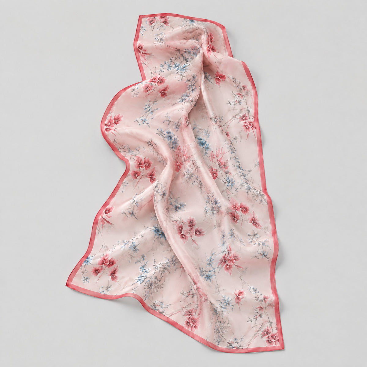 Pink Branch Mulberry Silk Long Scarf – 16.5 x 63 in