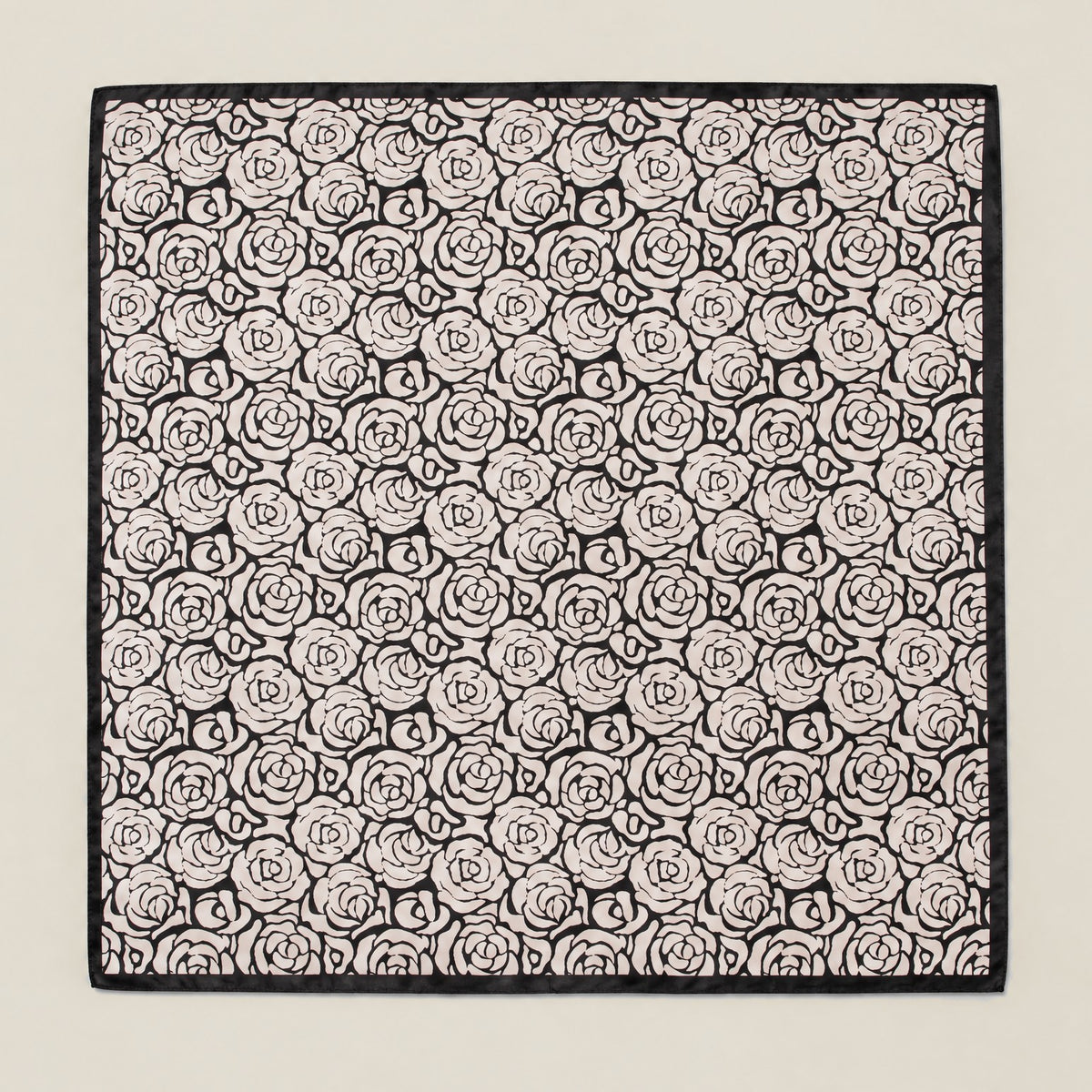 Camellia Shadow mulberry silk square scarf, 26 x 26 in