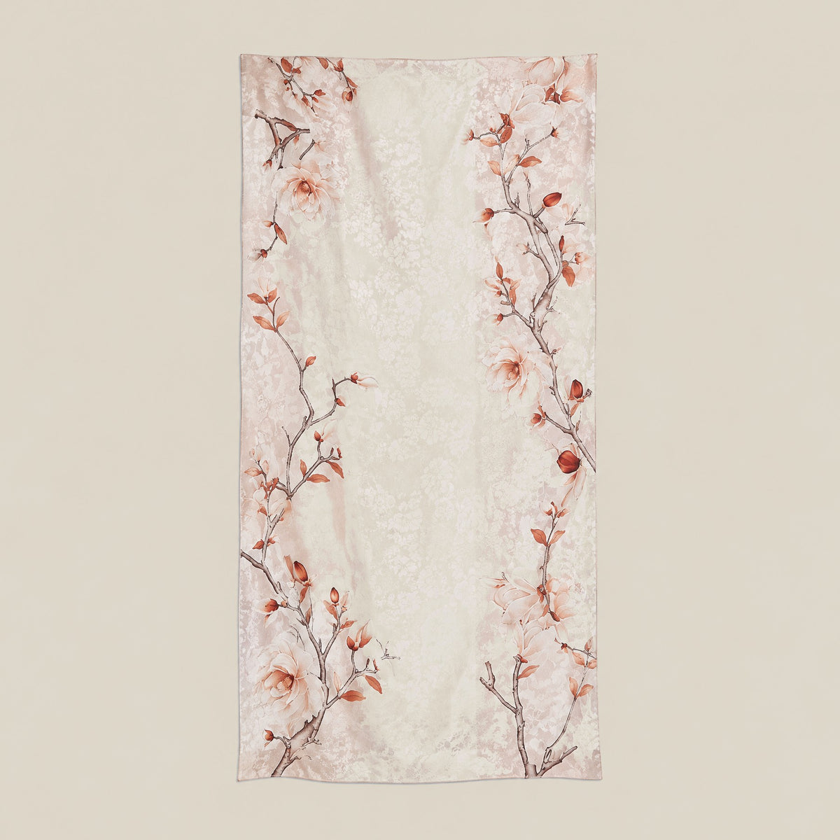 Magnolia jacquard mulberry silk scarf