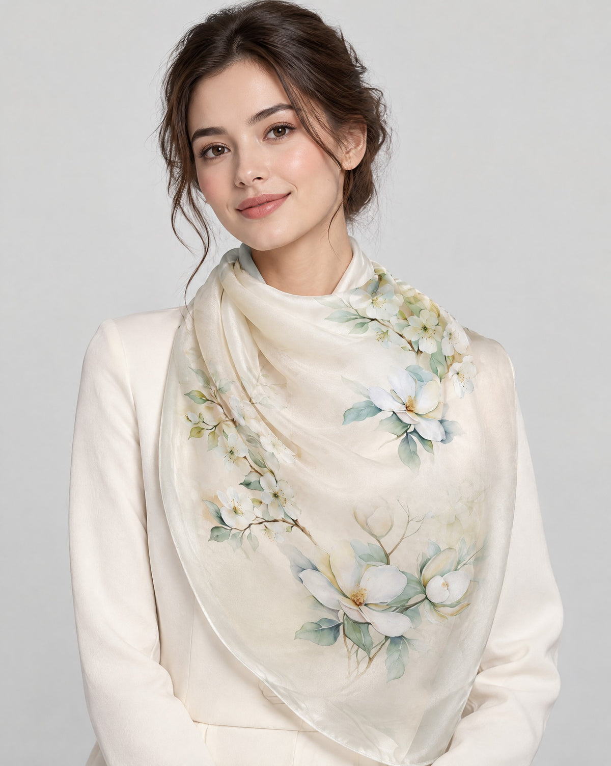 Willow Branch Mulberry Silk Long Scarf – 22 x 68 in