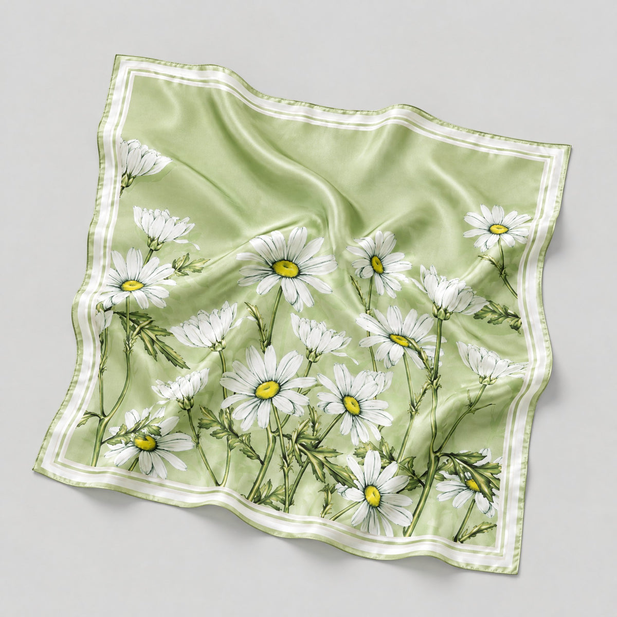 Daisies Mulberry Silk Square Scarf – 21 x 21 in