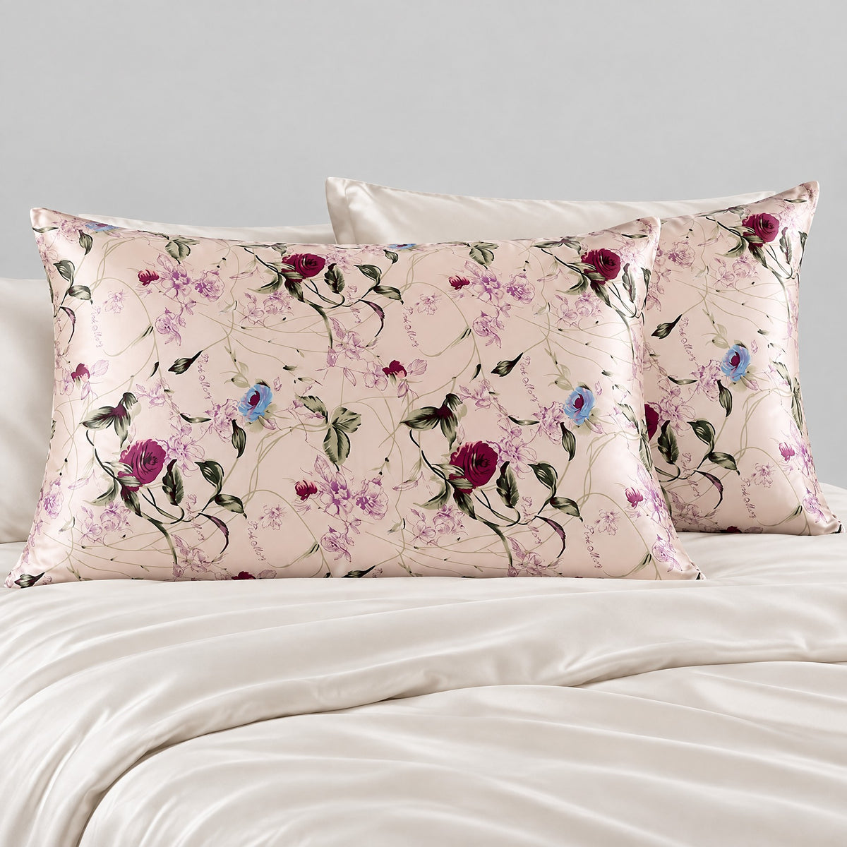 Vintage Rosebud Printed Mulberry Silk Pillowcase – 20 x 30 in