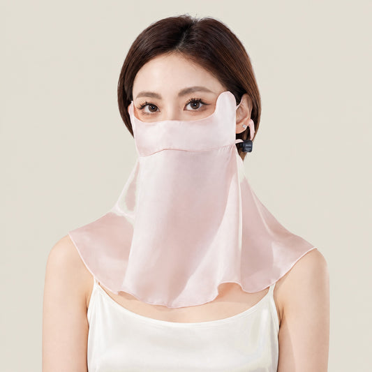 Mascarilla solar de seda de morera para proteger los ojos con cubrenuca