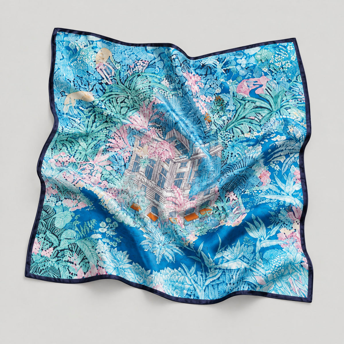 Tropics Mulberry Silk Square Scarf – 34 x 34 in