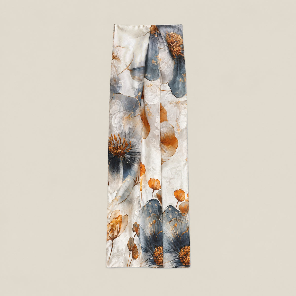 Gilded Florals jacquard mulberry silk scarf