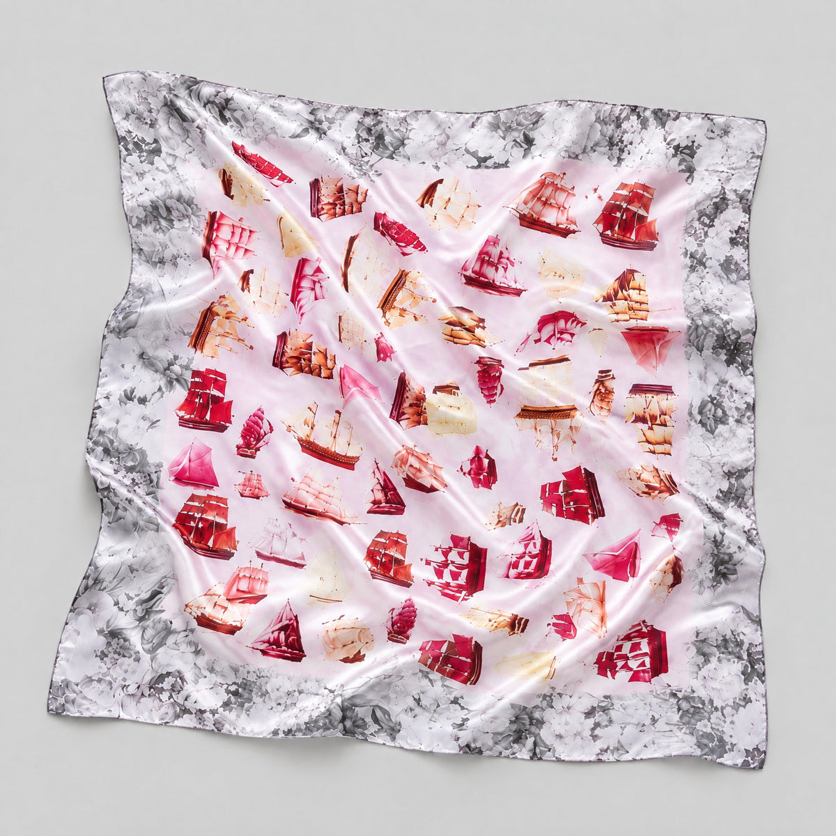 Sailing Regatta Mulberry Silk Square Scarf – 43 x 43 in