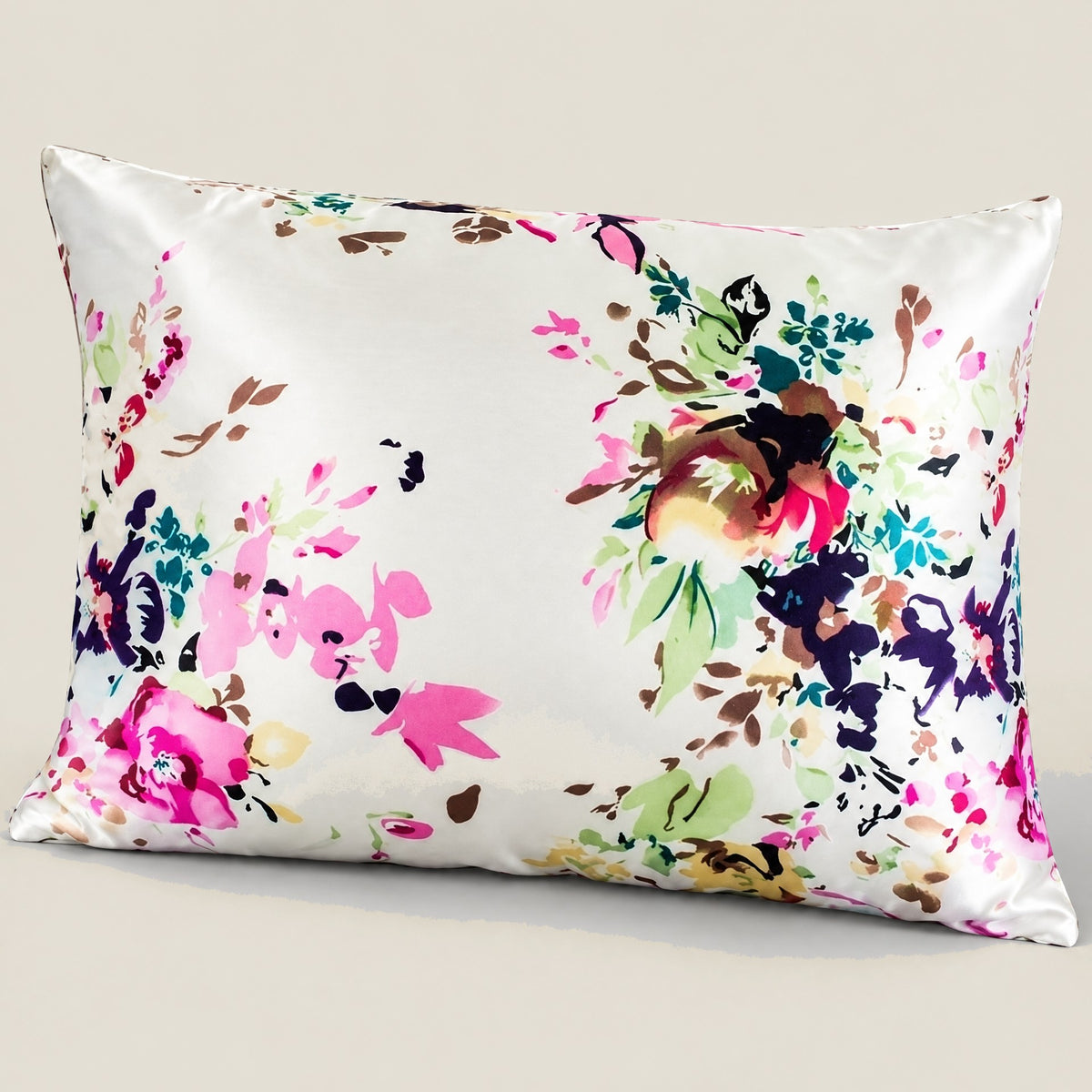 Fuchsia Splash Printed Mulberry Silk Pillowcase – 20 x 30 in