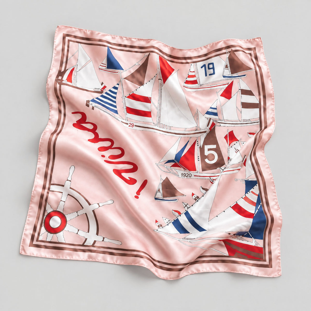 Sailboat No. 5 Mulberry Silk Square Scarf – 27 in