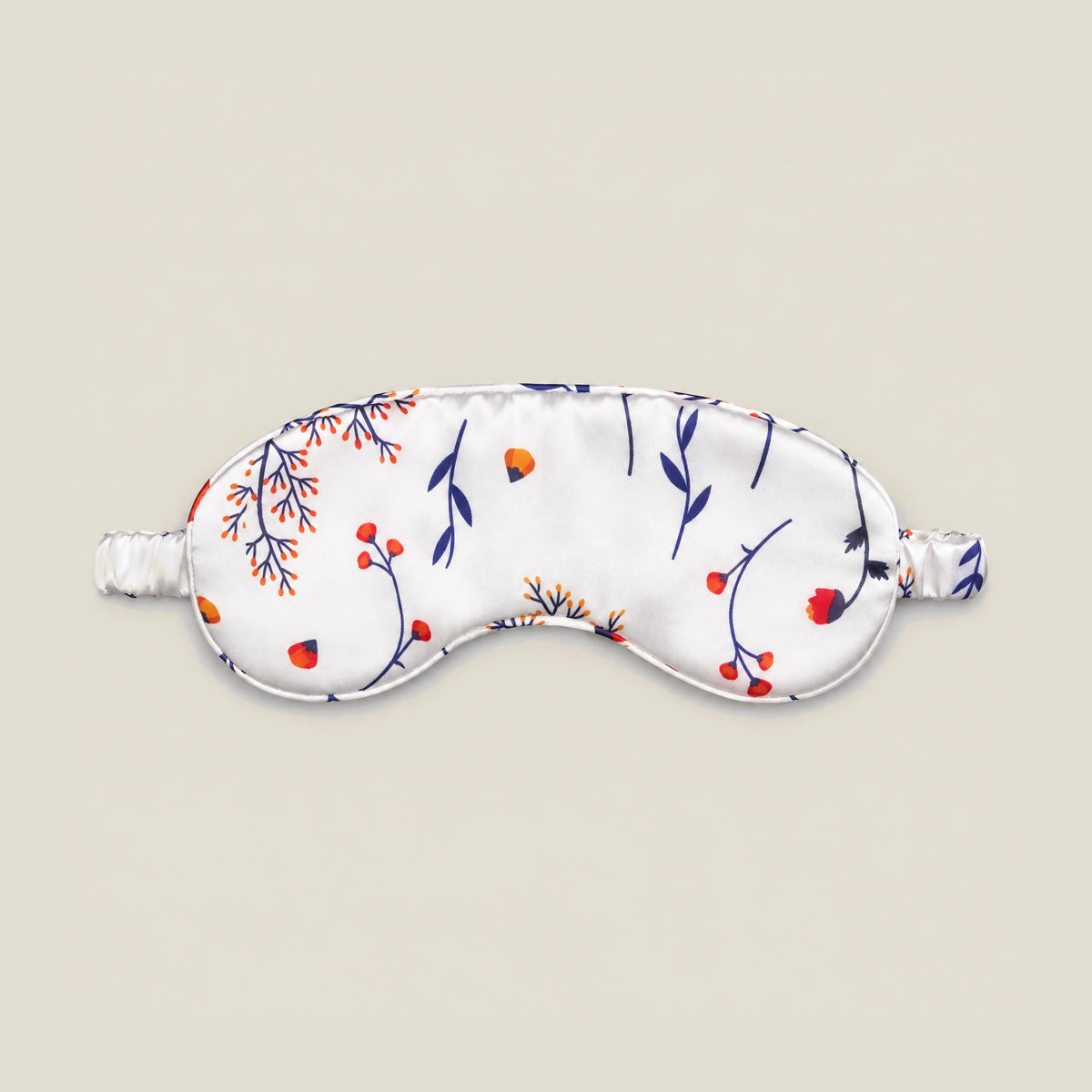 Autumn White printed mulberry silk sleep eye mask