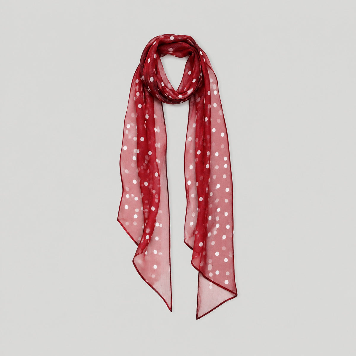 Mini Dot Mulberry Silk Long Scarf – 13 x 63 in