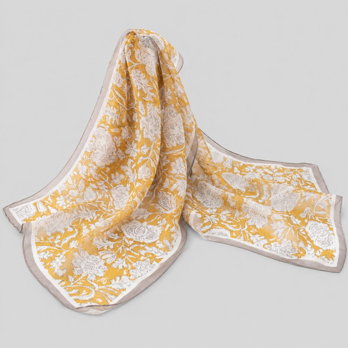 Yellow Dandelion Mulberry Silk Long Scarf – 16.5 x 63 in