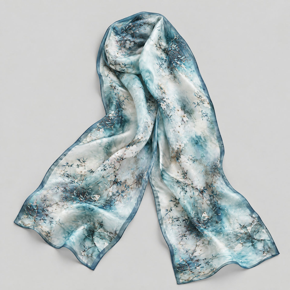 Magnolia Mulberry Silk Long Scarf – 22 x 67 in