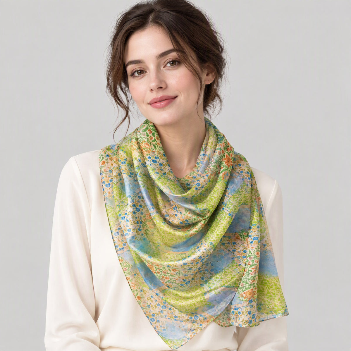 Spring Vitality Mulberry Silk Scarf – 69 x 43 in