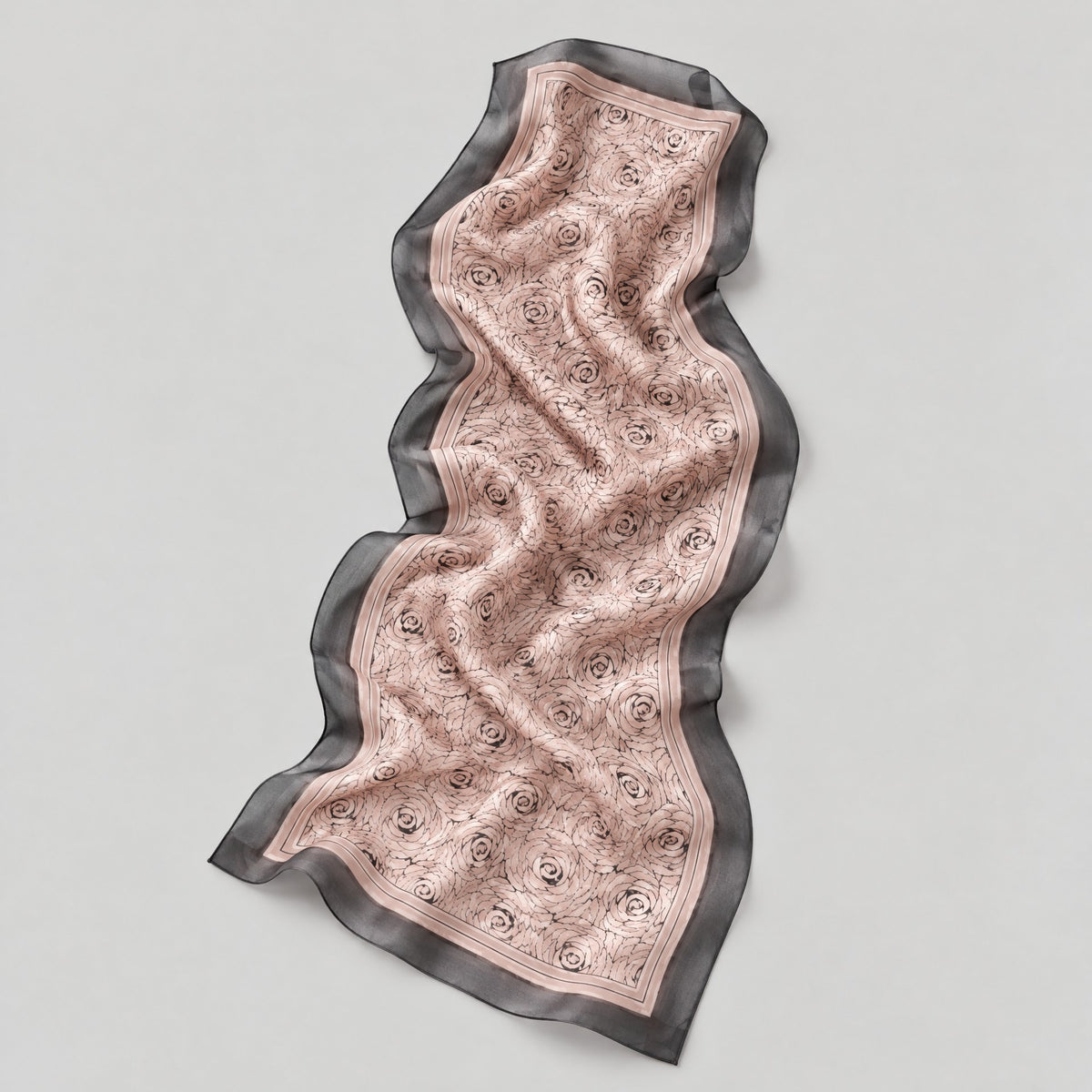 Blush Pink Rose Mulberry Silk Long Scarf – 16.5 x 63 in