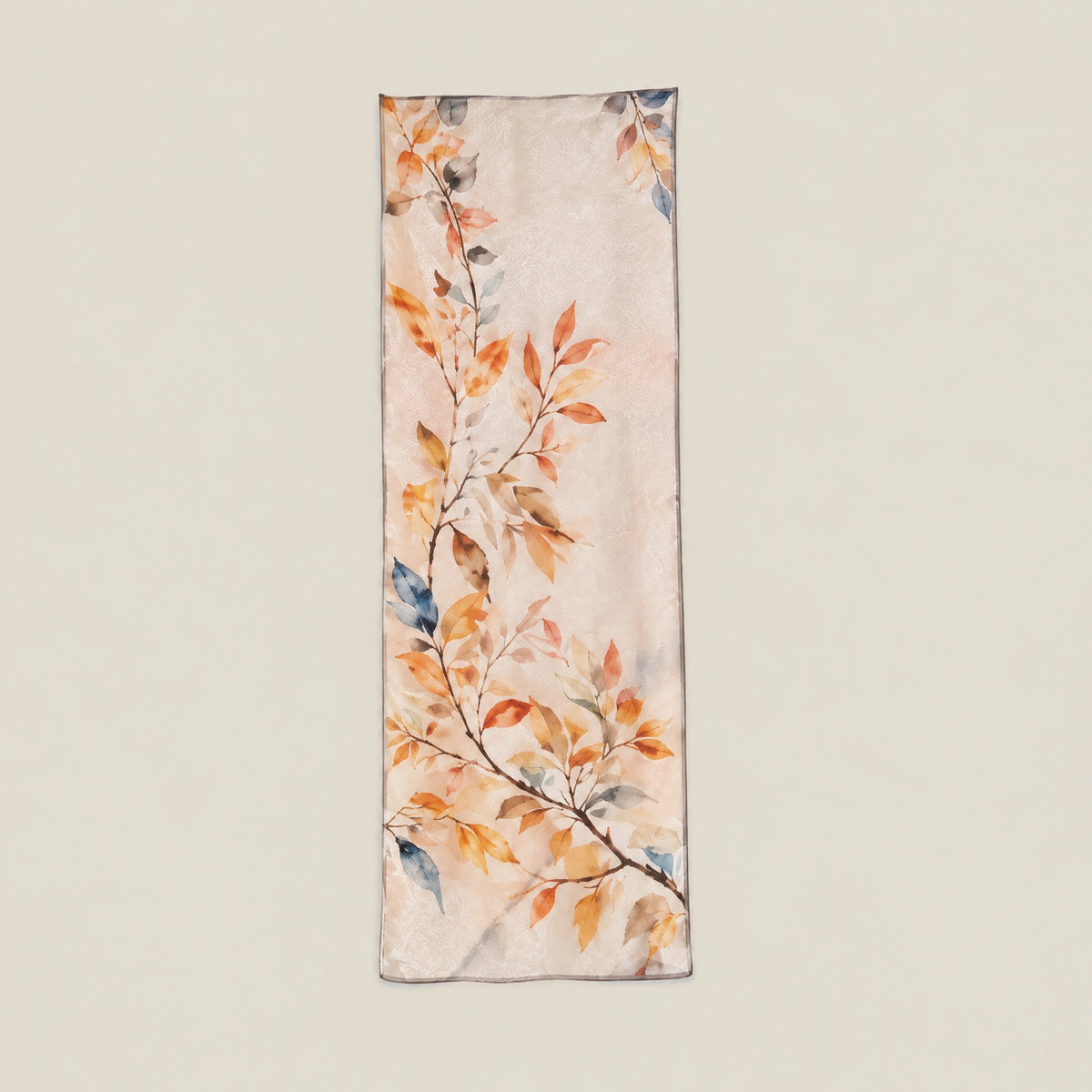Falling blossoms mulberry silk scarf, 22 x 67 in