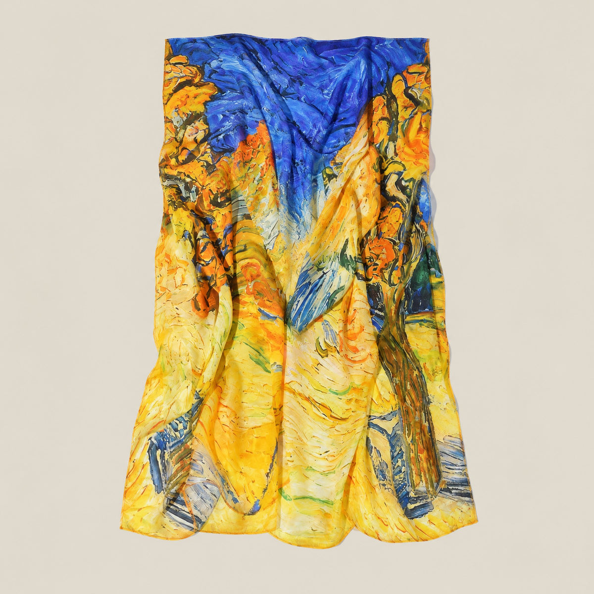 Oil painting jacquard mulberry silk scarf