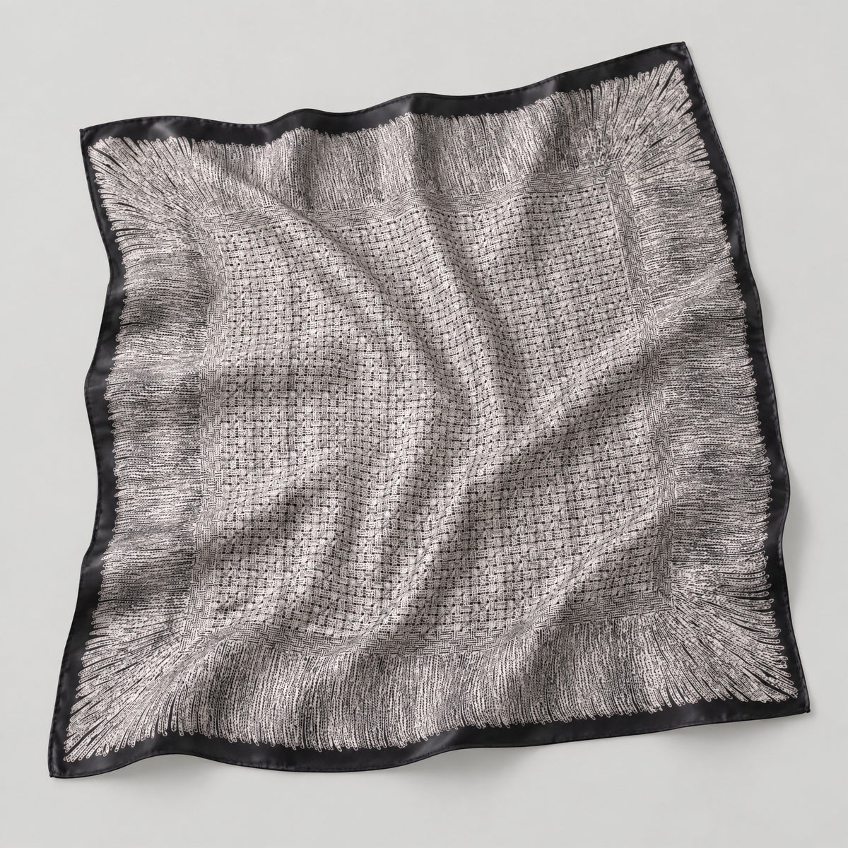 Tweed Weave Mulberry Silk Square Scarf – 26 x 26 in