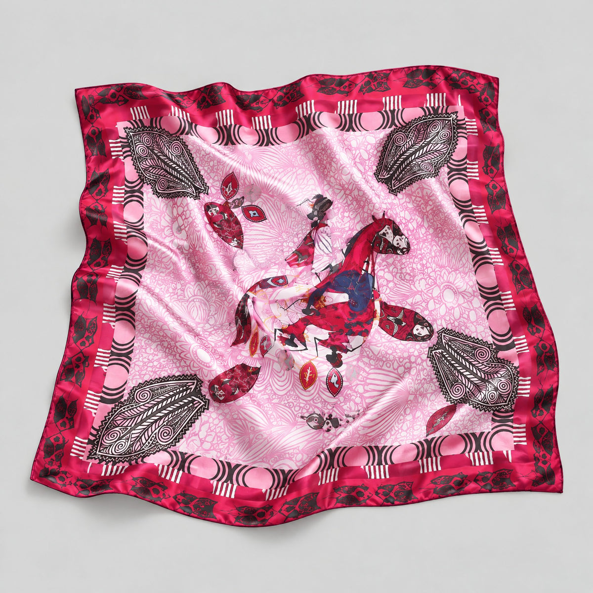 Tribal Print Mulberry Silk Square Scarf – 43 x 43 in