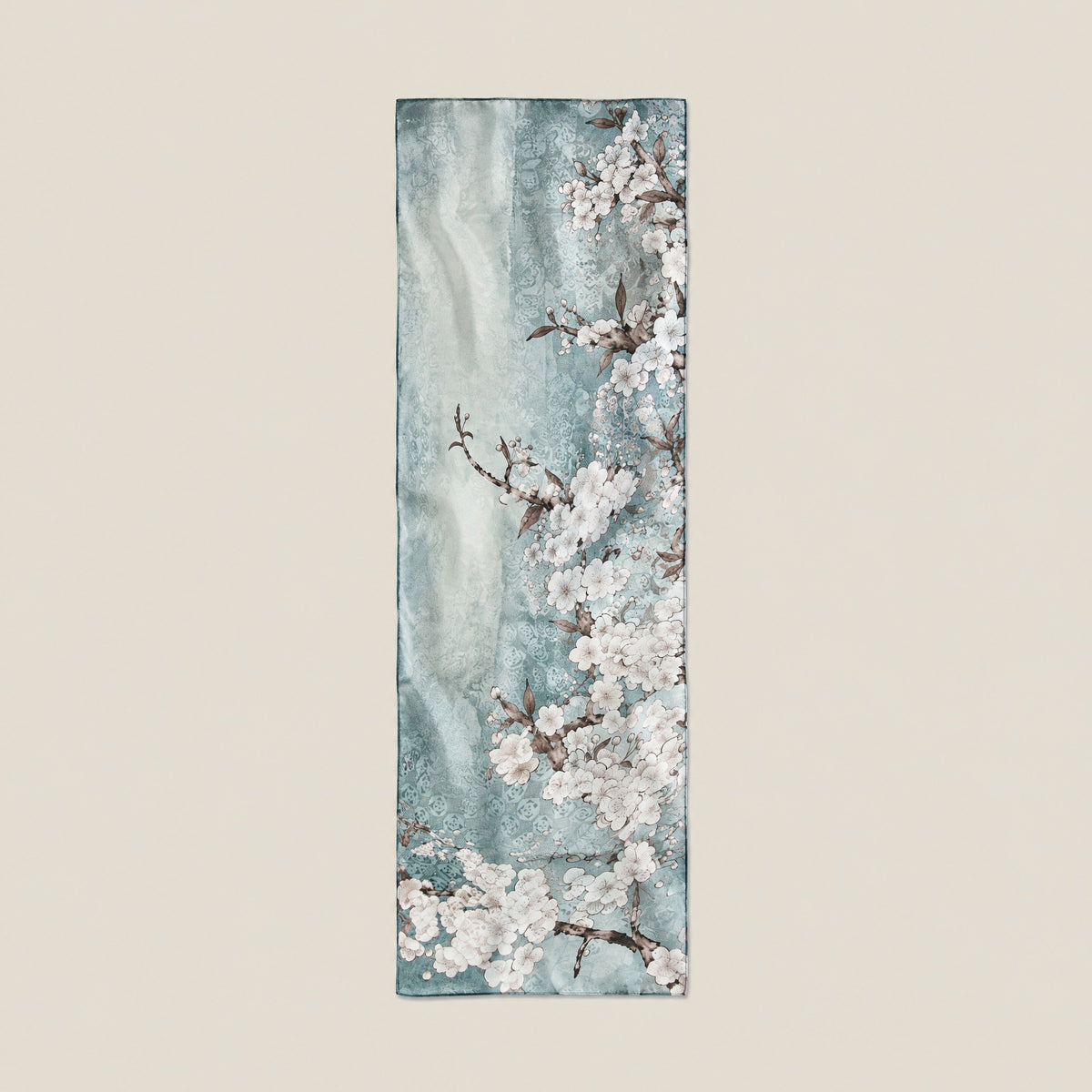 Winter plum mulberry silk scarf, 22 x 67 in