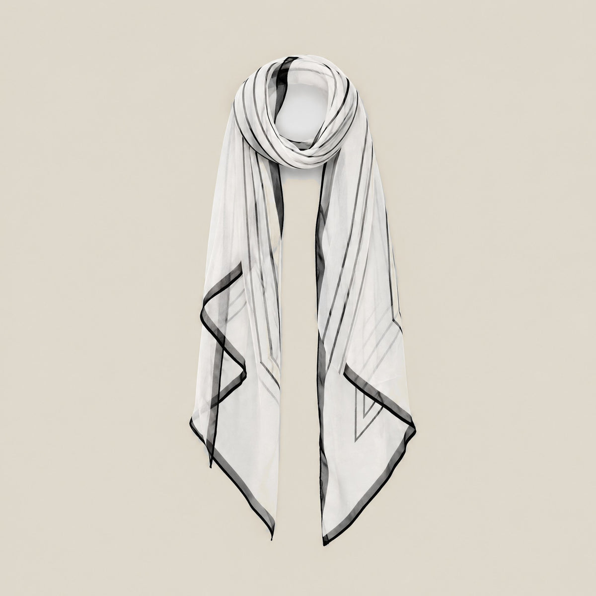 Minimalist Stripe mulberry silk scarf