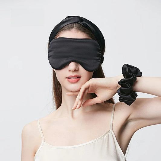 19 Momme Solid 100% Mulberry Silk Sleep Eye Mask – Light-Blocking, Breathable for Travel & Sleep