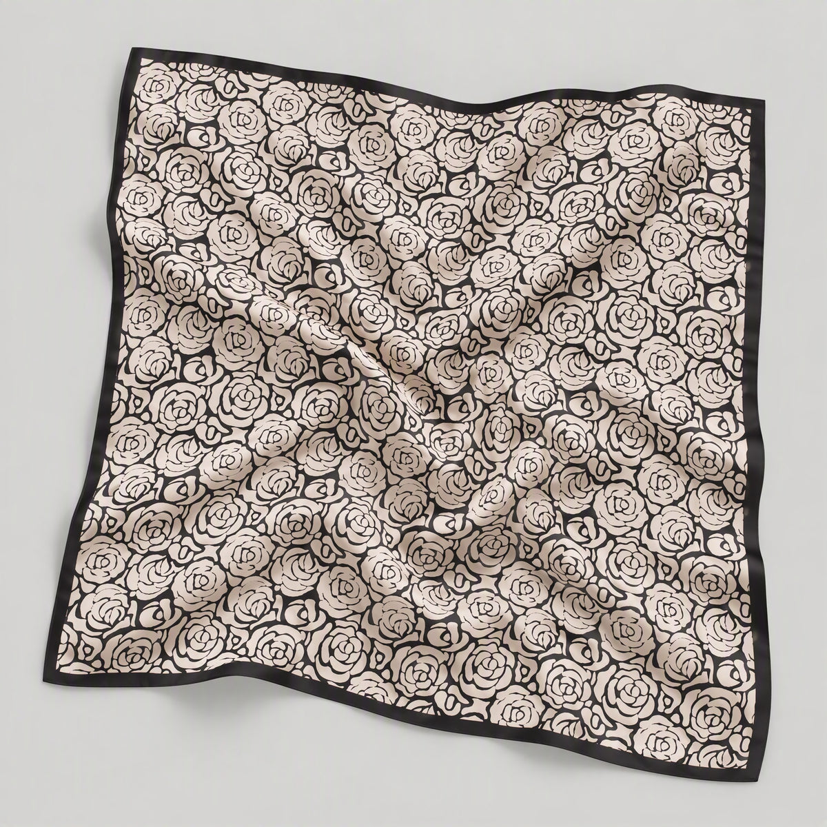 Camellia Shadow Mulberry Silk Square Scarf – 26 x 26 in
