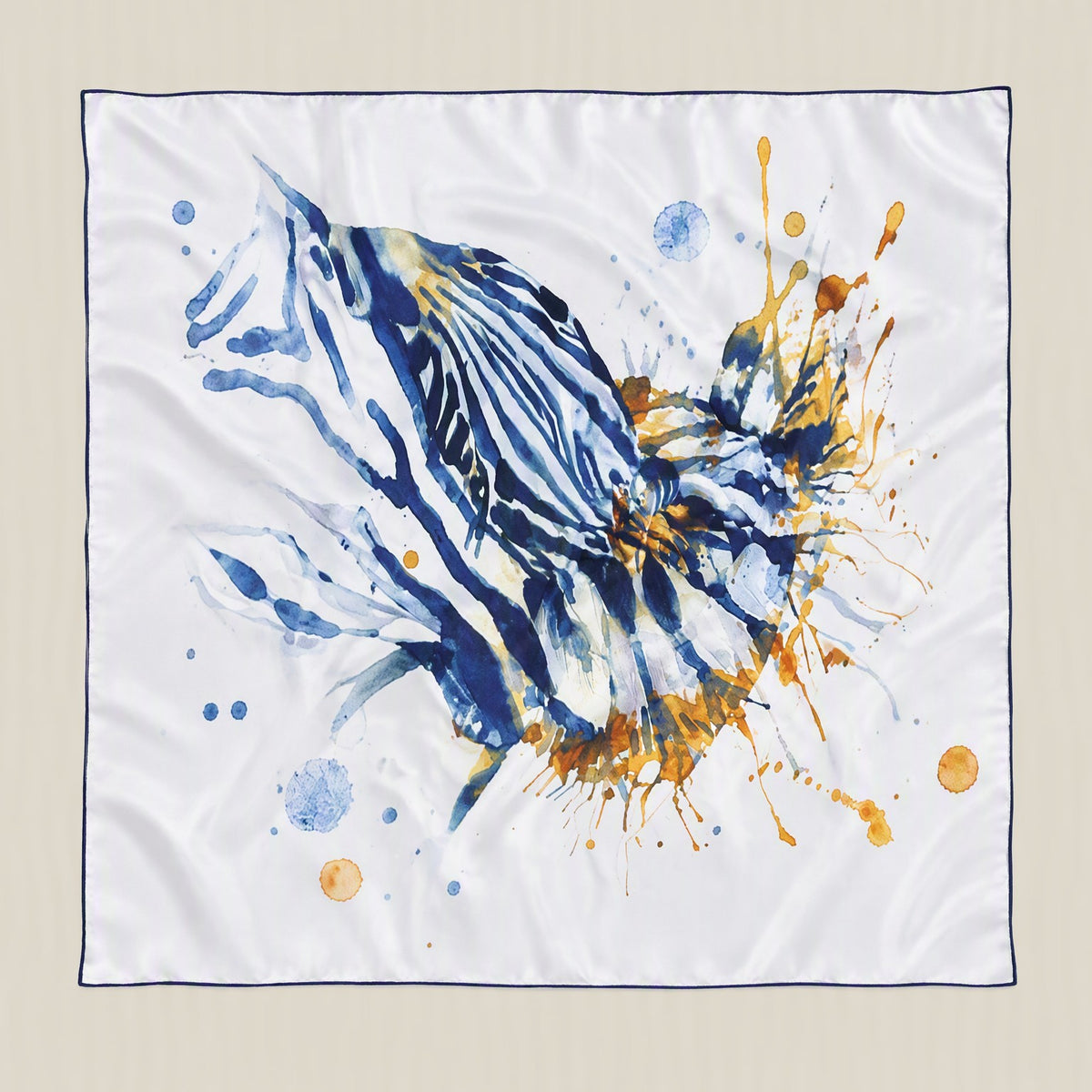 Zebra print mulberry silk square scarf