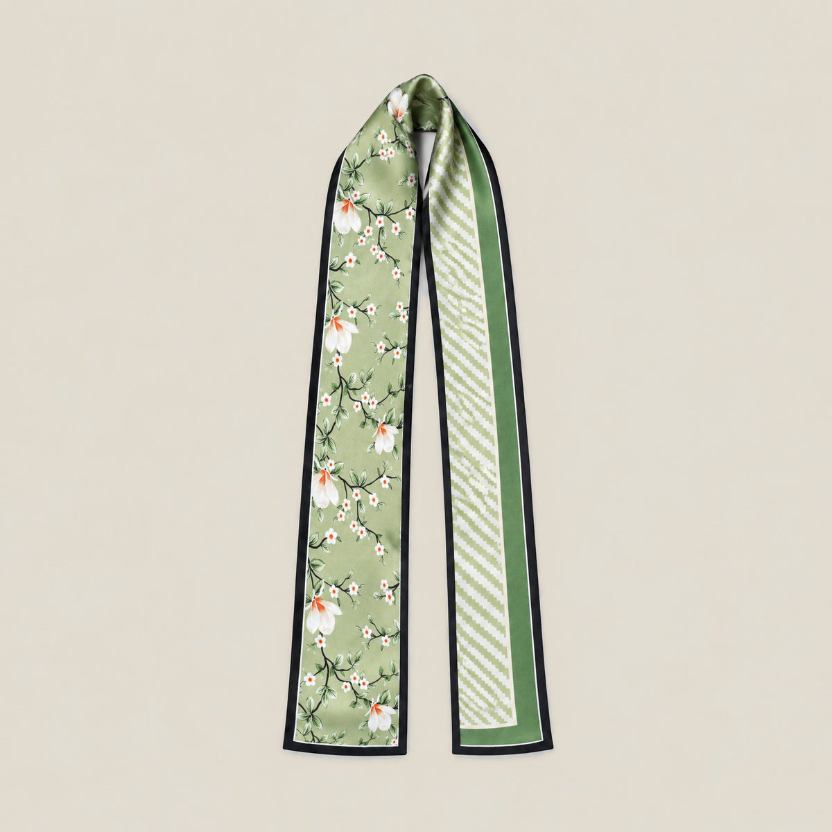 Spring Scenery slim mulberry silk scarf