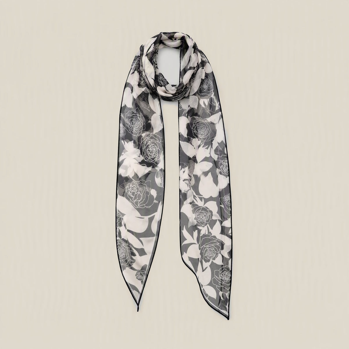 Night Rose mulberry silk scarf