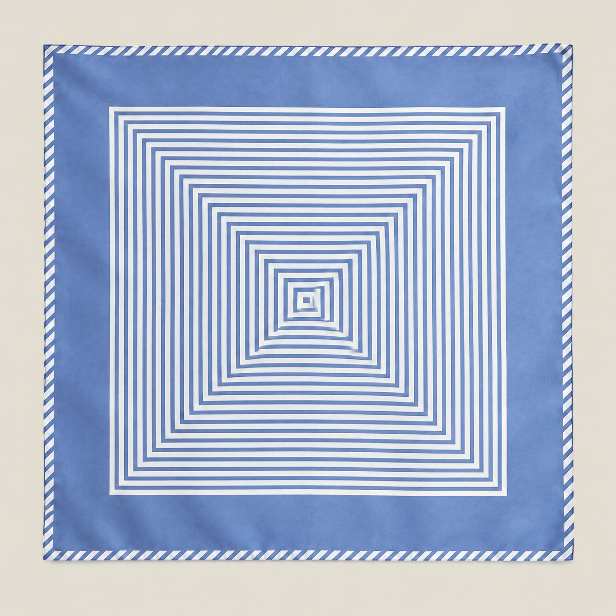 Blue Stripe mulberry silk square scarf