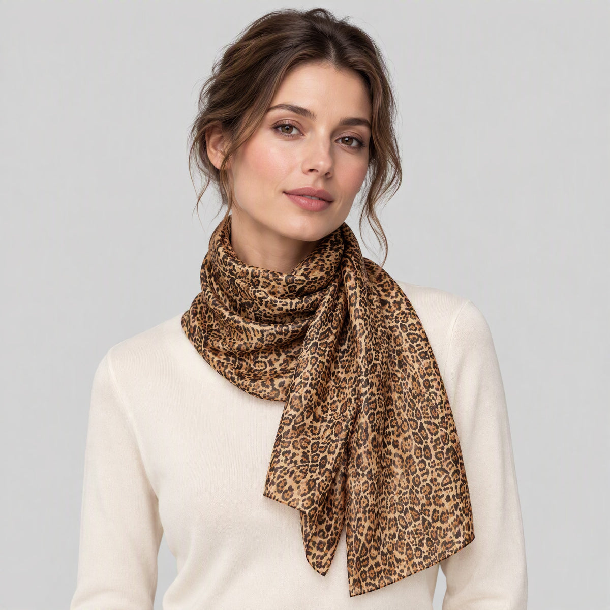 Leopard Print Mulberry Silk Oversized Scarf – 69 x 43 in