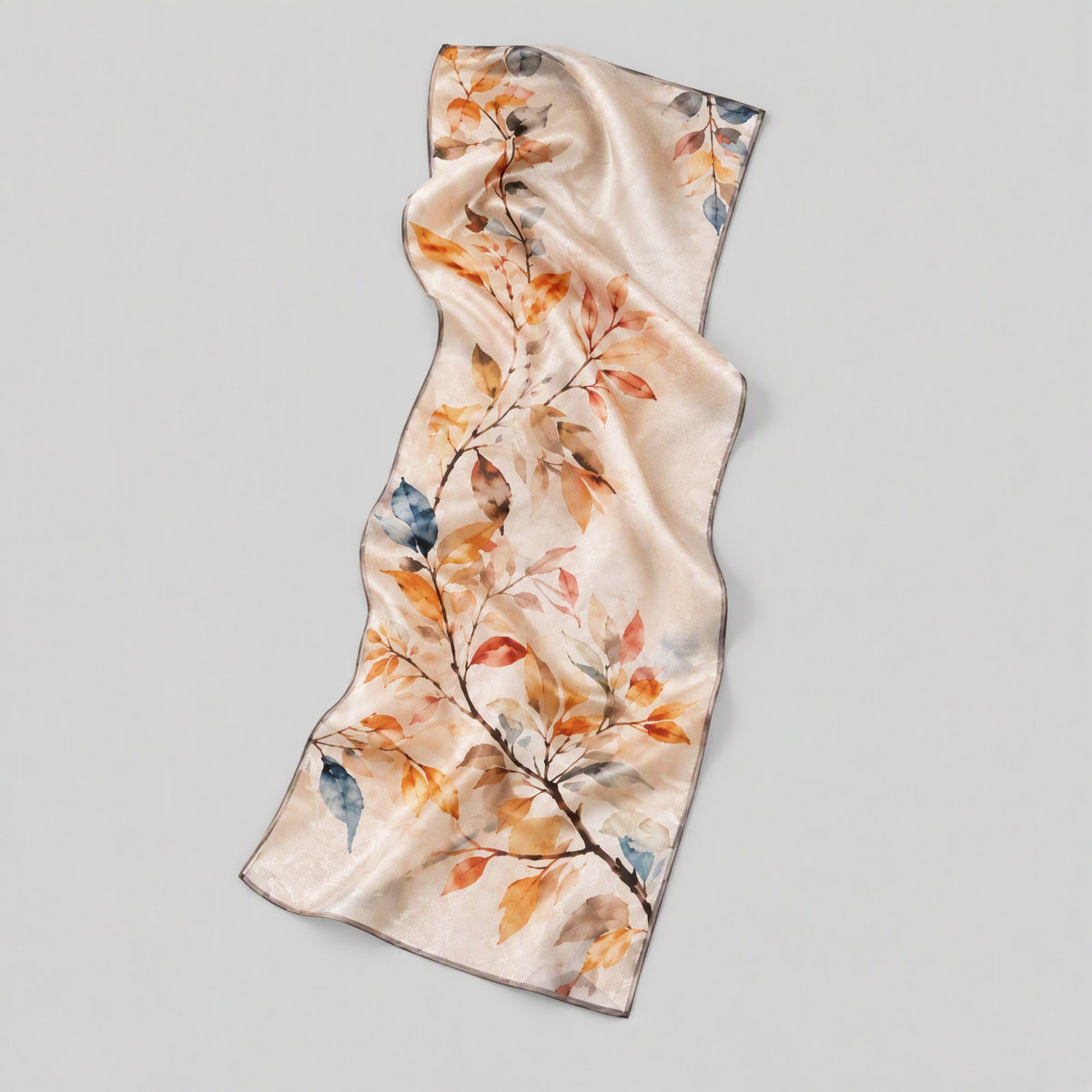 Falling Blossoms Mulberry Silk Long Scarf – 22 x 67 in