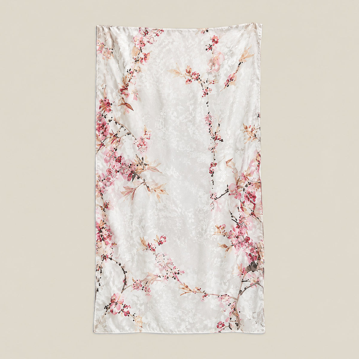 Plum Blossom jacquard mulberry silk scarf