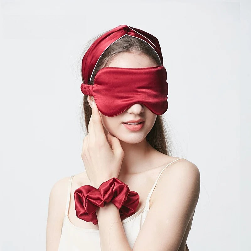 Wine Red mulberry silk sleep eye mask