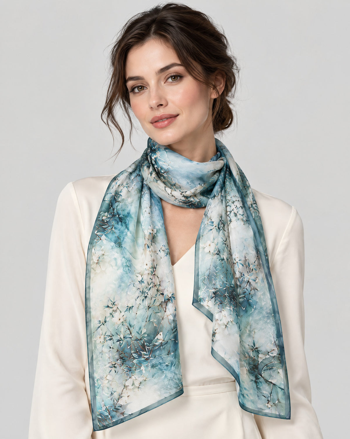 Magnolia Mulberry Silk Long Scarf – 22 x 67 in