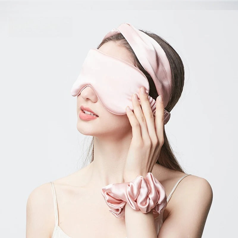 Cherry Blossom Pink mulberry silk sleep eye mask