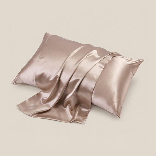 22 Momme Glossy Double-Sided Silk Pillowcase with Hidden Zipper, Multicolour 100% Mulberry Silk Satin Weave