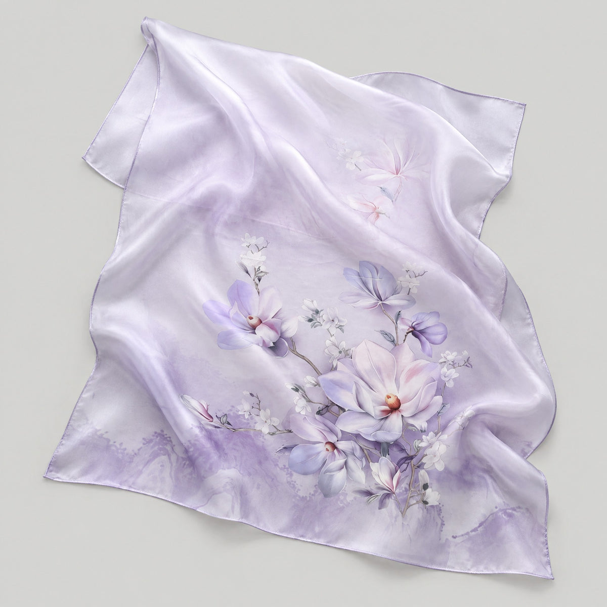 Purple Orchid Mulberry Silk Long Scarf – 22 x 68 in