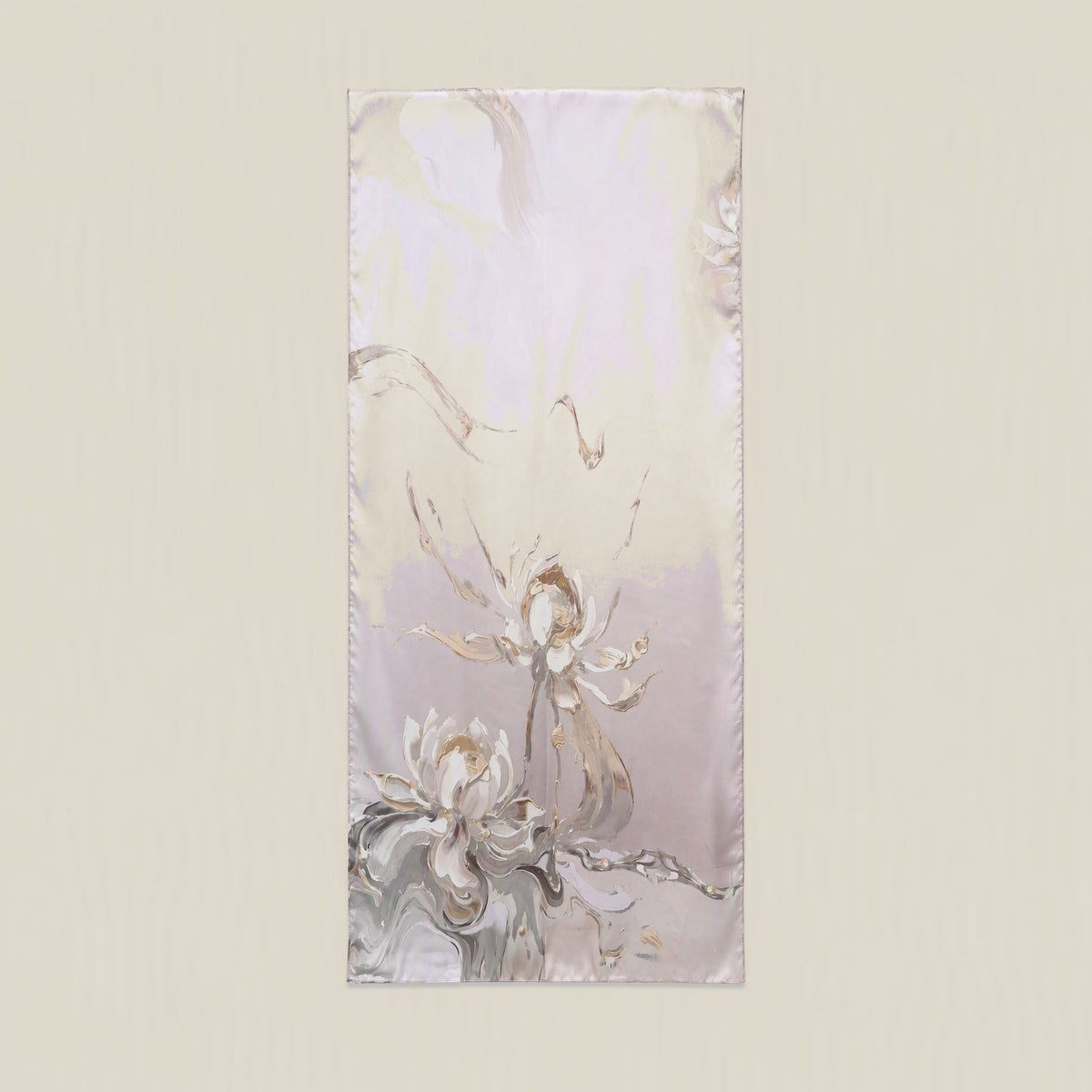 Lotus Rhyme mulberry silk scarf